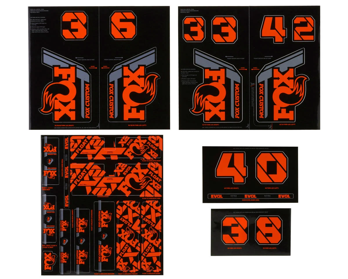 Fox Suspension Custom Decal Kit (Factory Orange) (All Models Except Step Casts)